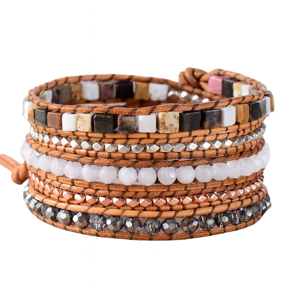 Pulsera Wrap: Elegant Stones