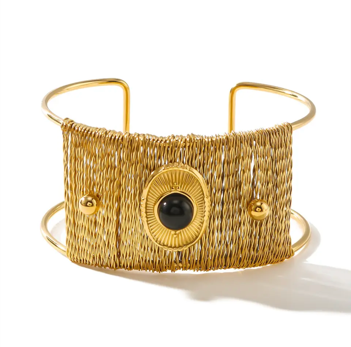 Brazalete ancho hilo de oro