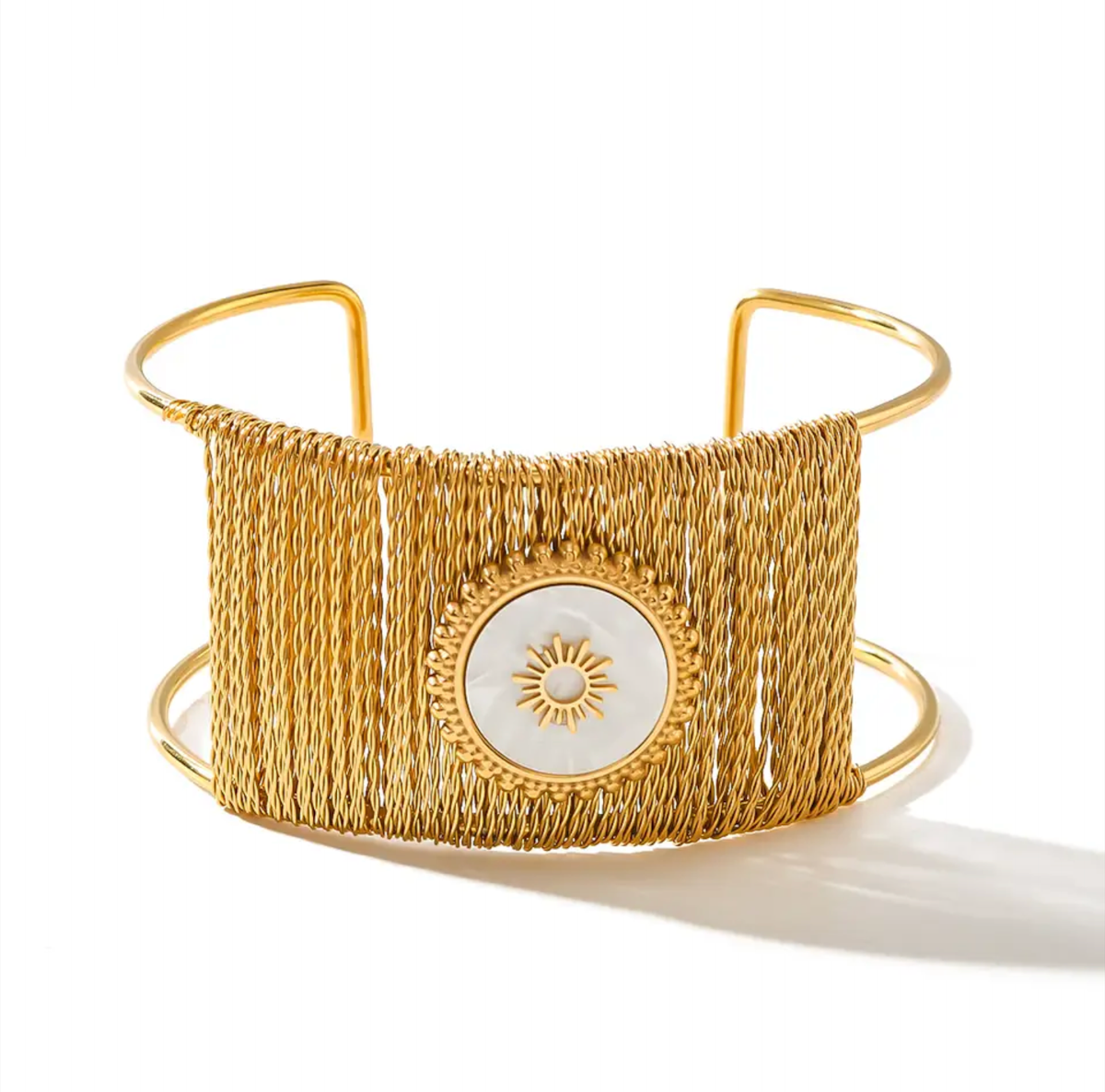 Brazalete ancho hilo de oro