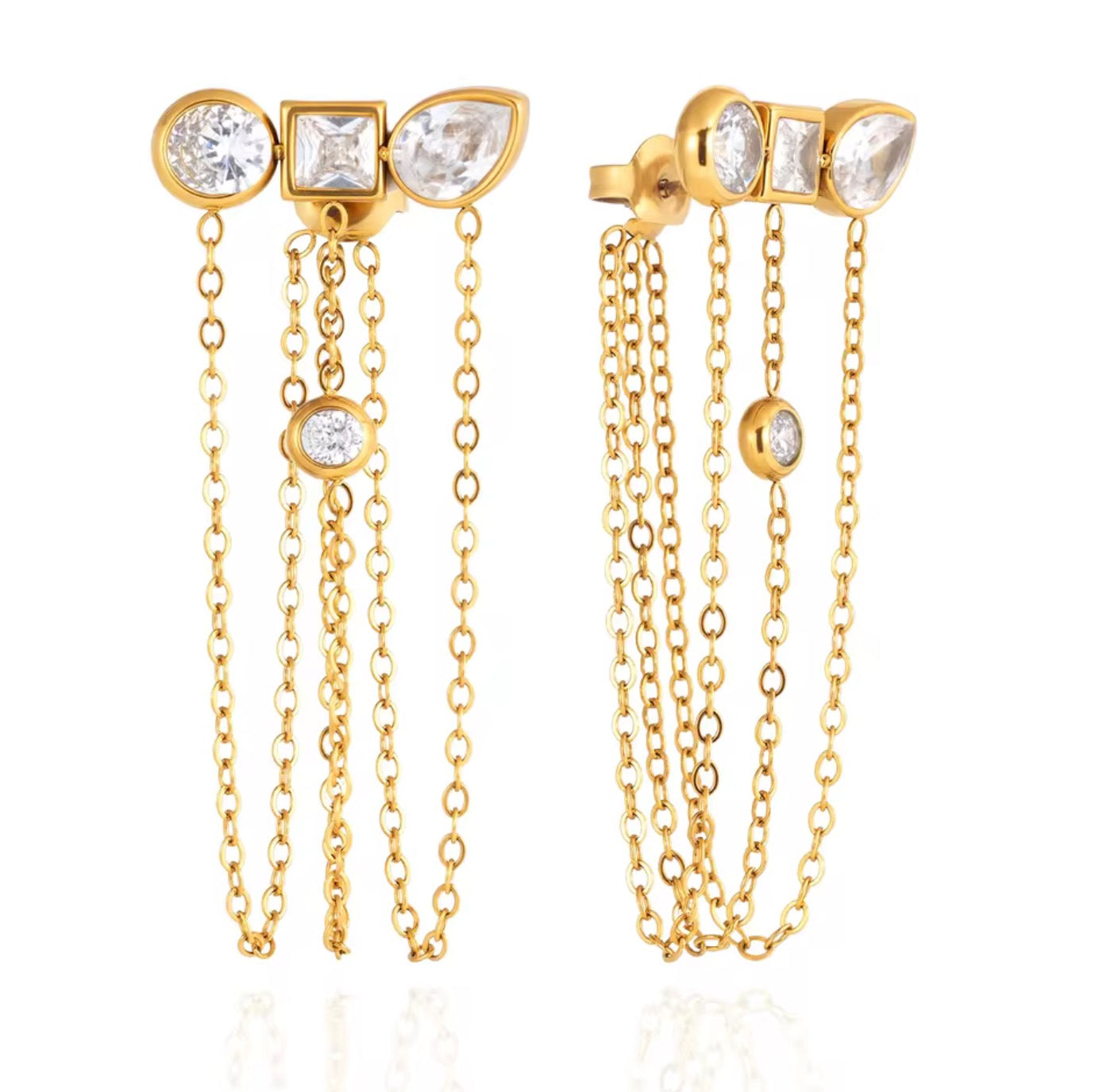 Aretes cadena largos