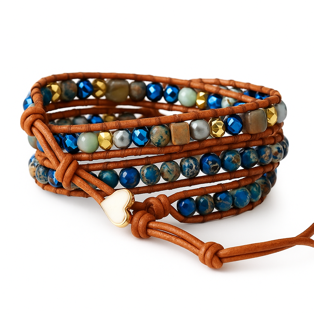 Pulsera Envolvente Corazón Azul