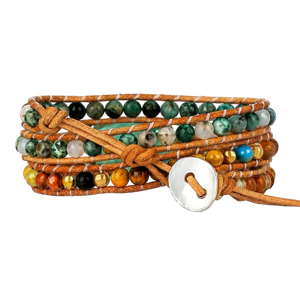 Pulsera Wrap: Clear Mind Stone