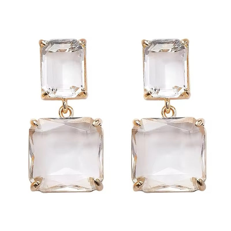 Pendientes Cuadrados de Cristal