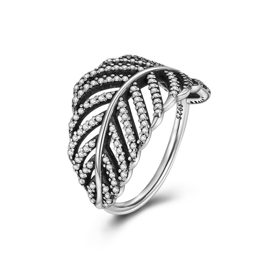 Anillo pluma elegante