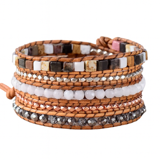 Pulsera Wrap: Elegant Stones