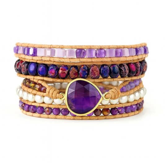 Pulsera Wrap: Amatista Mística