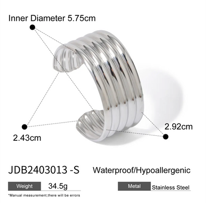Brazalete metal rayado