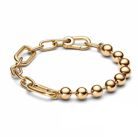 Pulsera cadena-bolitas para dijes