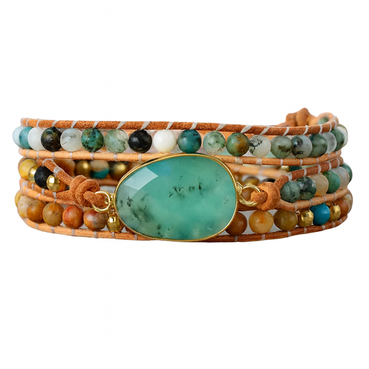 Pulsera Wrap: Clear Mind Stone