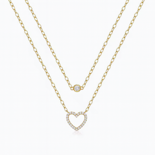 Cadena doble Corazón