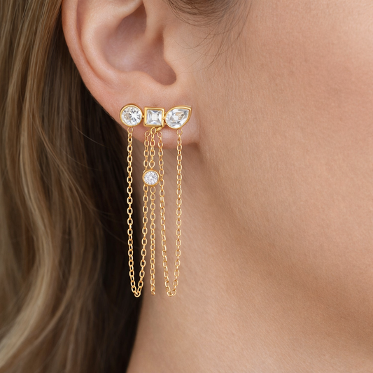 Aretes cadena largos