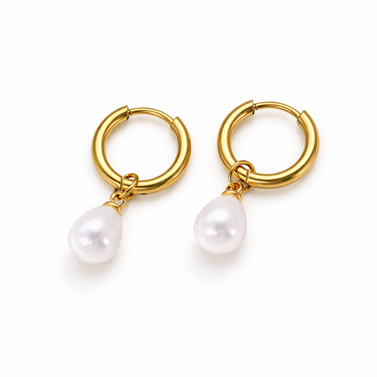Aretes gota de perla