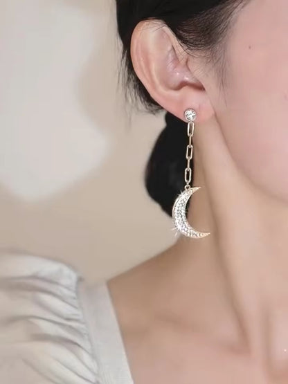 Pendientes Largos Luna y Estrella