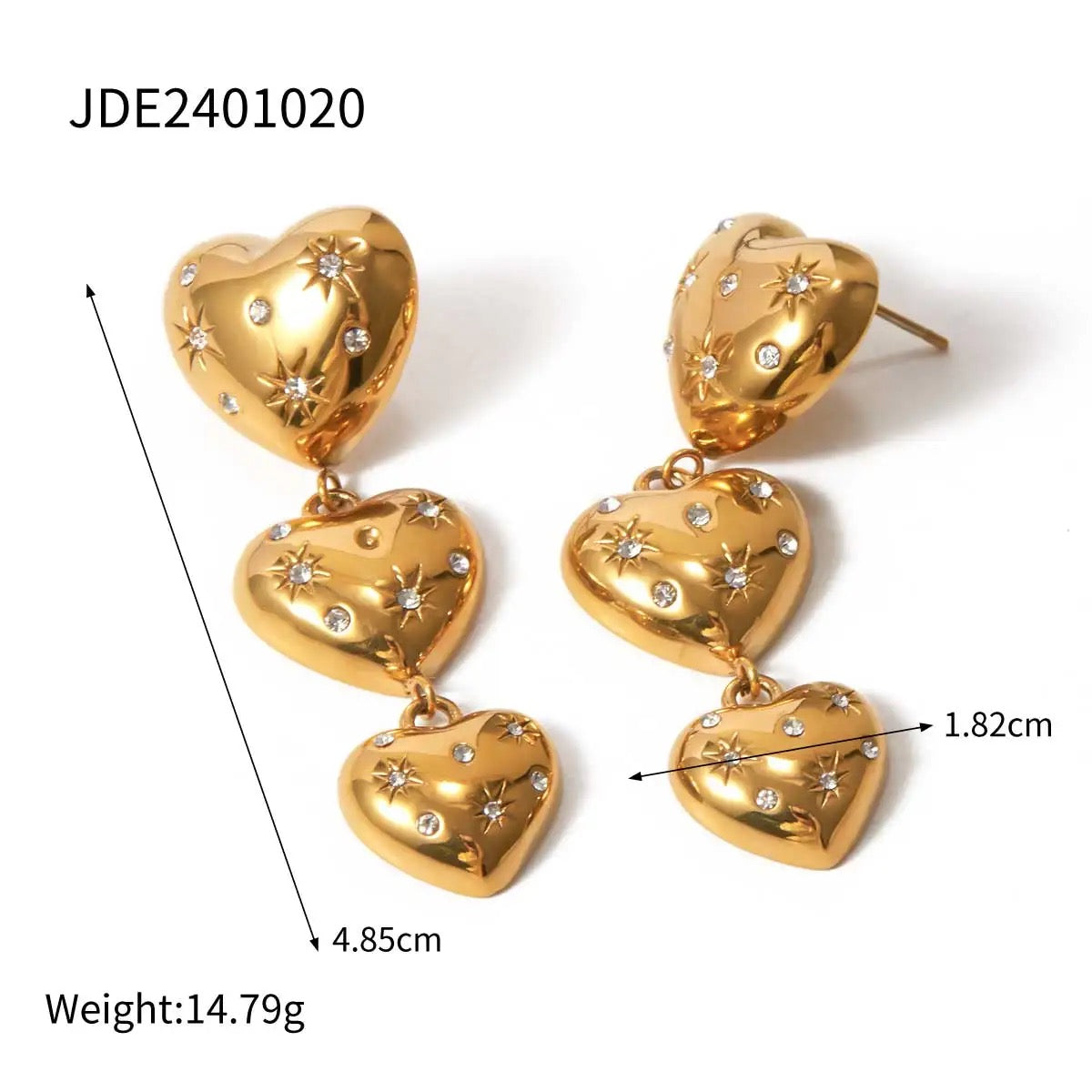 Pendientes Cadena de Corazones