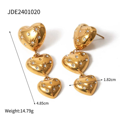 Pendientes Cadena de Corazones