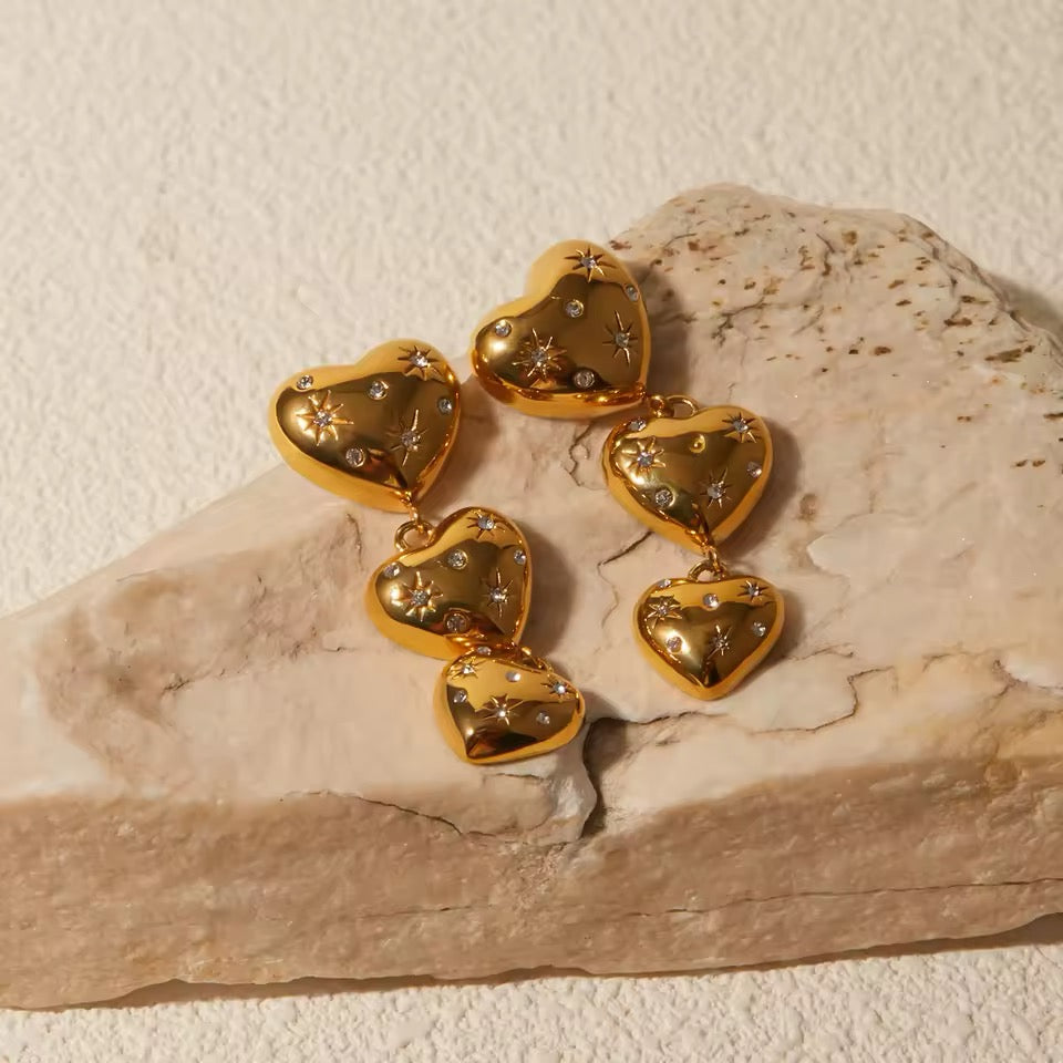 Pendientes Cadena de Corazones