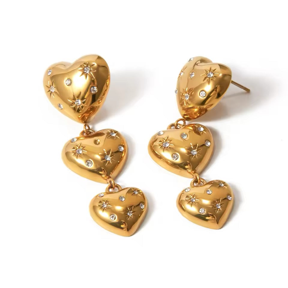 Pendientes Cadena de Corazones