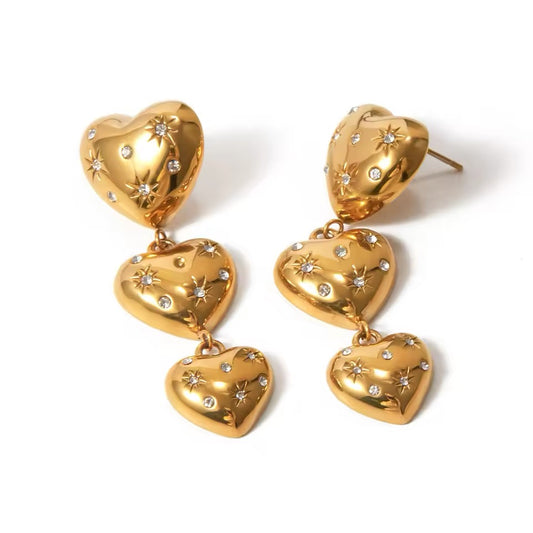 Pendientes Cadena de Corazones