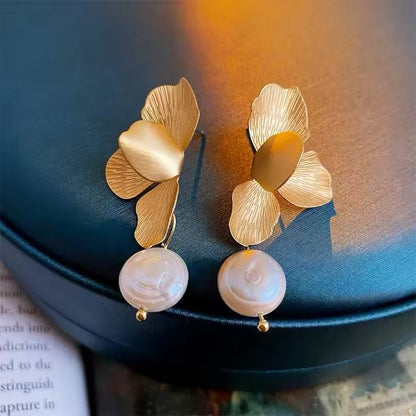 Pendientes Flor con Perla