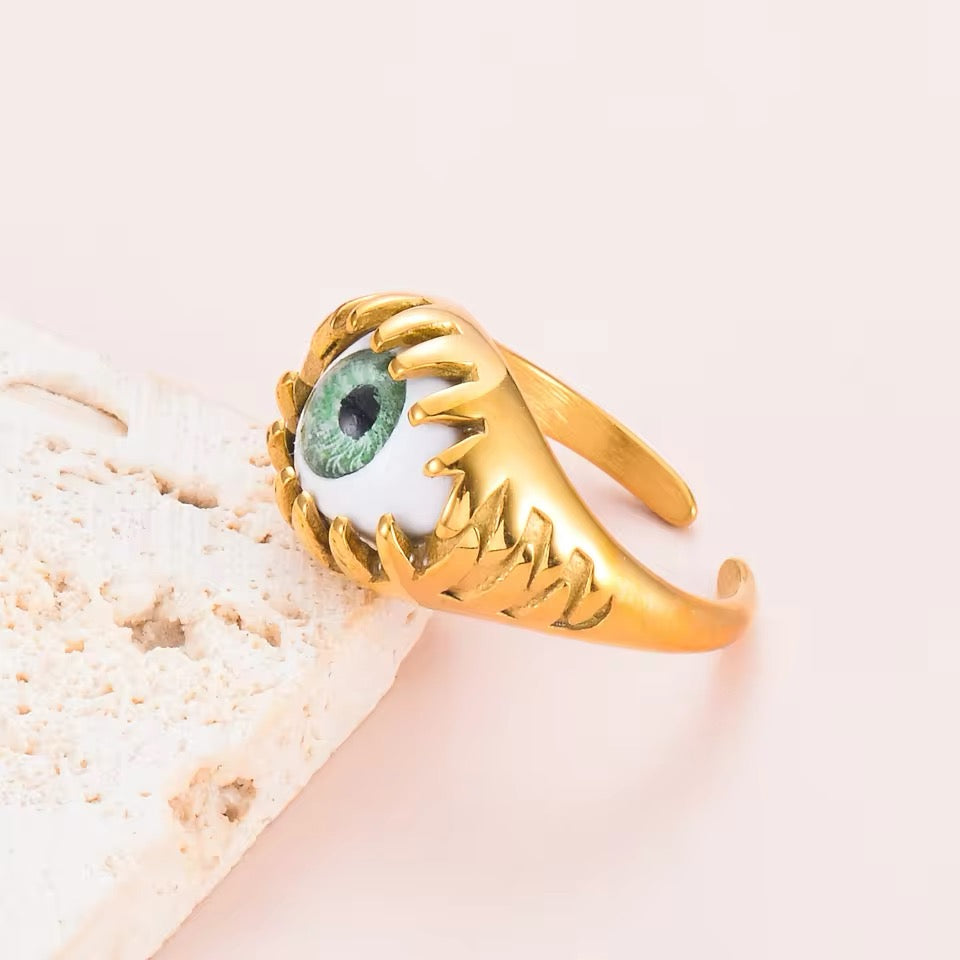 Ojo azul pestañas