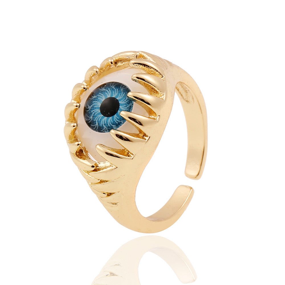 Ojo azul pestañas