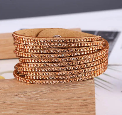 Brazalete tiras con apliaciones de cristales