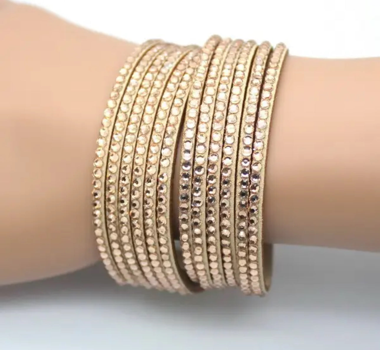 Brazalete tiras con apliaciones de cristales