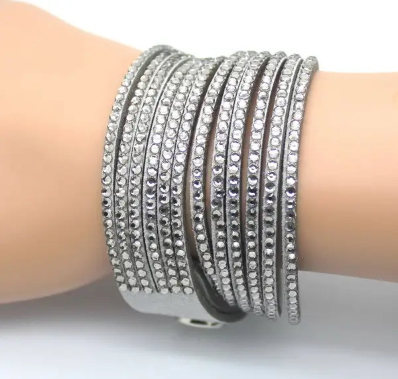 Brazalete tiras con apliaciones de cristales